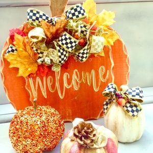 Mackenzie Childs Courtly Eye-Catching Pumpkin Set